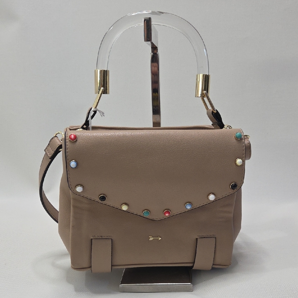 Gianni Bini Tan Satchel with Colorful Studs